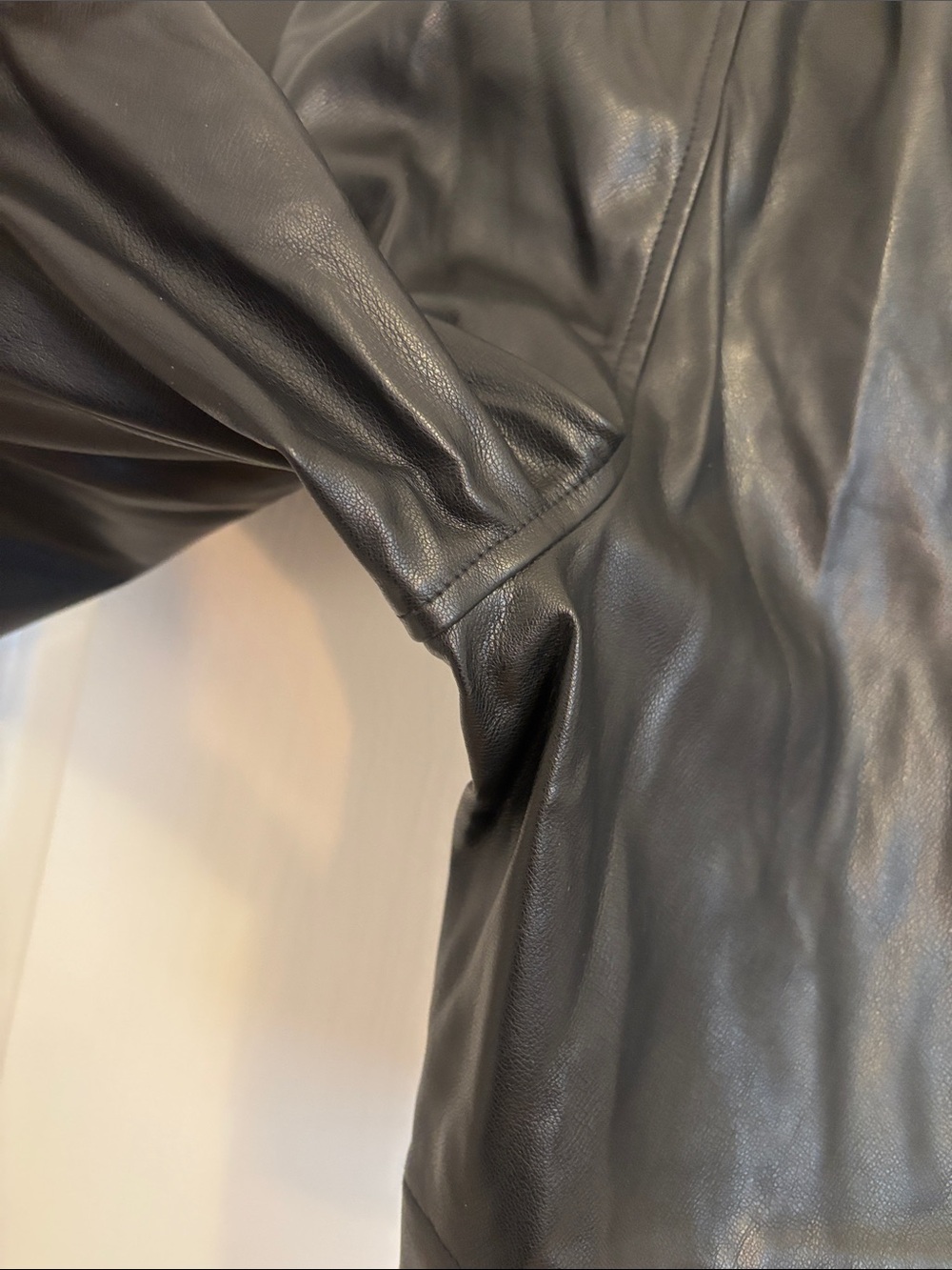 Calvin Klein Jeans Black Faux Leather Shorts - Picture 8 of 15